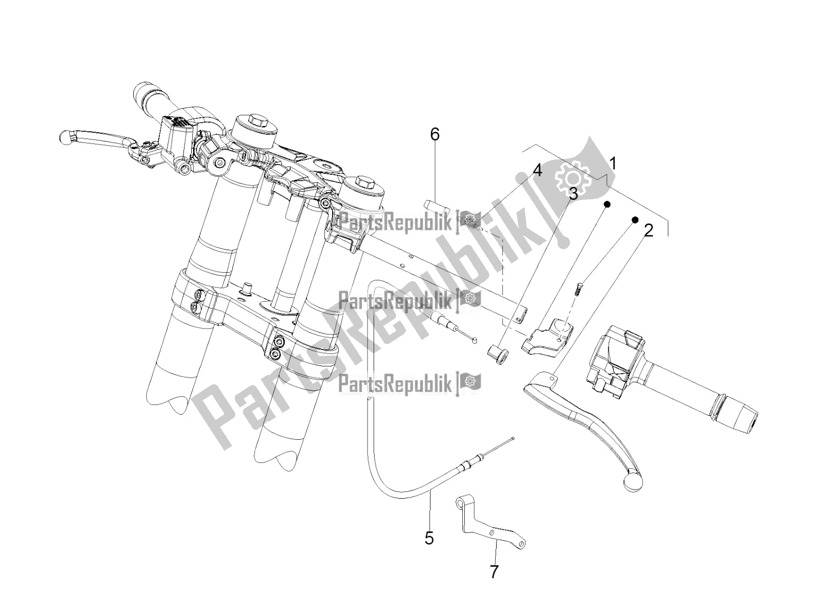 Todas as partes de Controle De Embreagem do Aprilia RS 125 4T ABS 2021