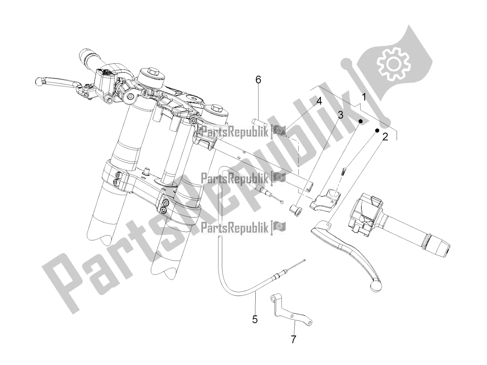 Todas as partes de Controle De Embreagem do Aprilia RS 125 4T ABS 2021