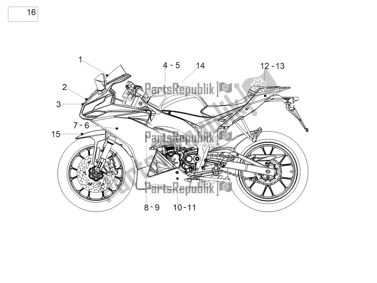 All parts for the Decal of the Aprilia RS 125 4T ABS 2021