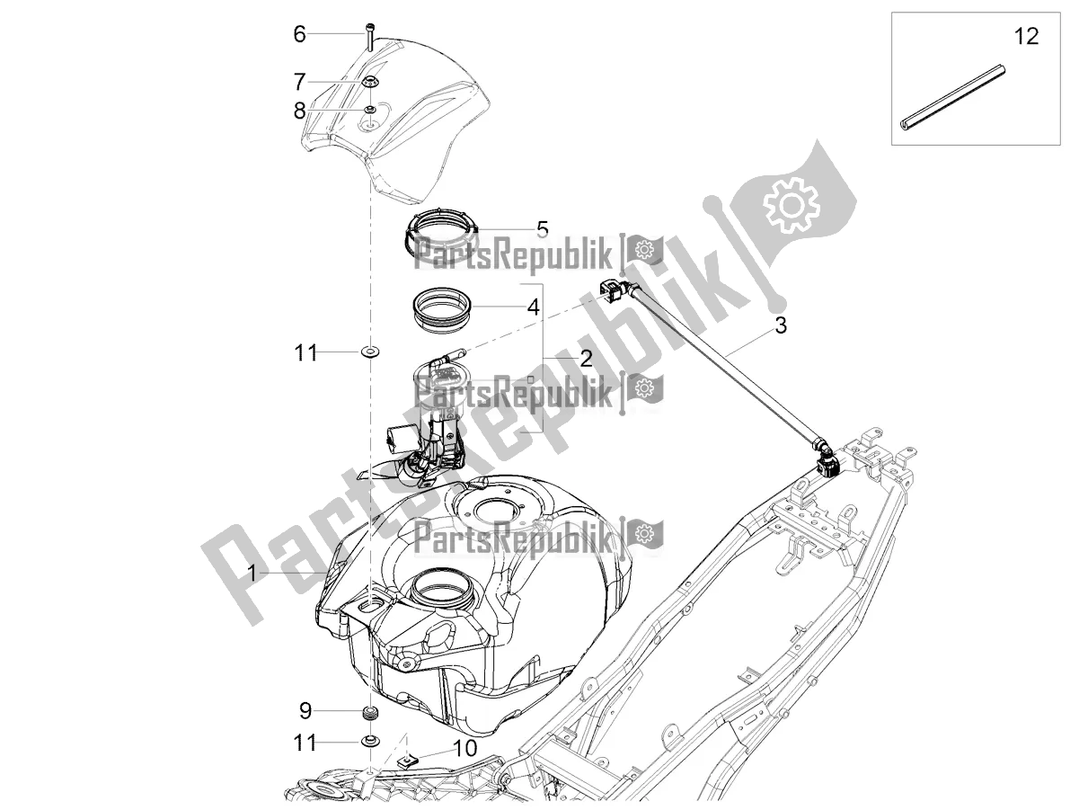 Todas as partes de Tanque De Combustível do Aprilia RS 125 4T ABS 2021