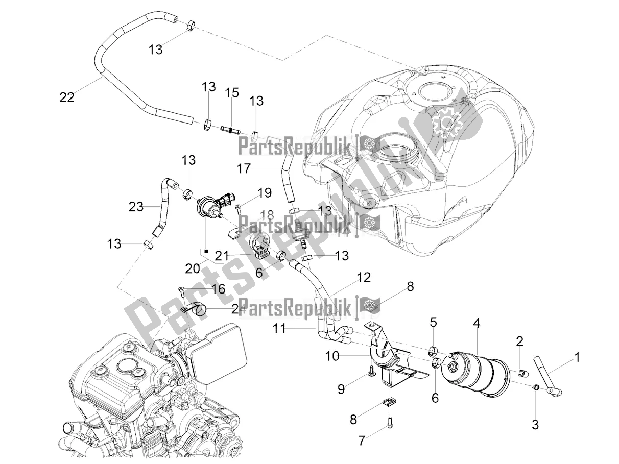 All parts for the Fuel Vapour Recover System of the Aprilia RS 125 4T ABS 2021