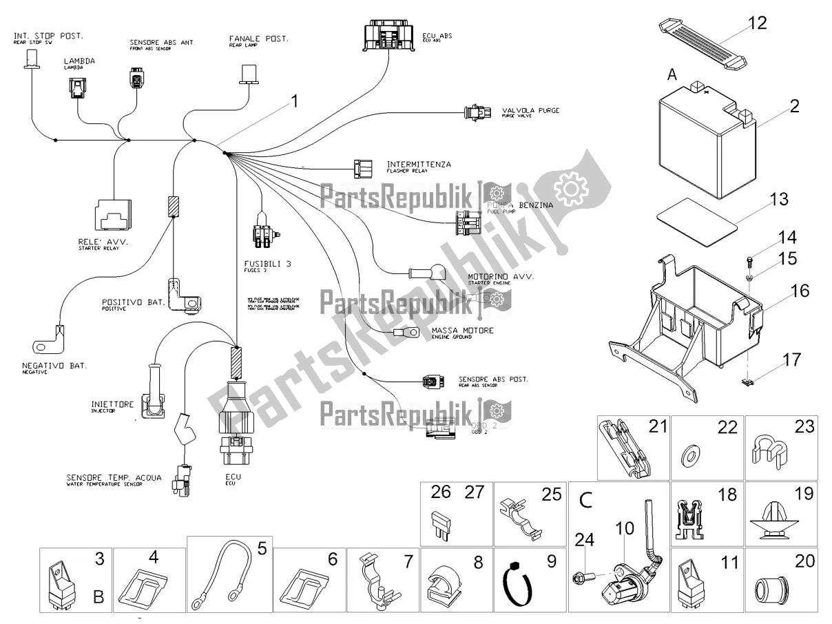 All parts for the Rear Electrical System of the Aprilia RS 125 4T ABS 2021