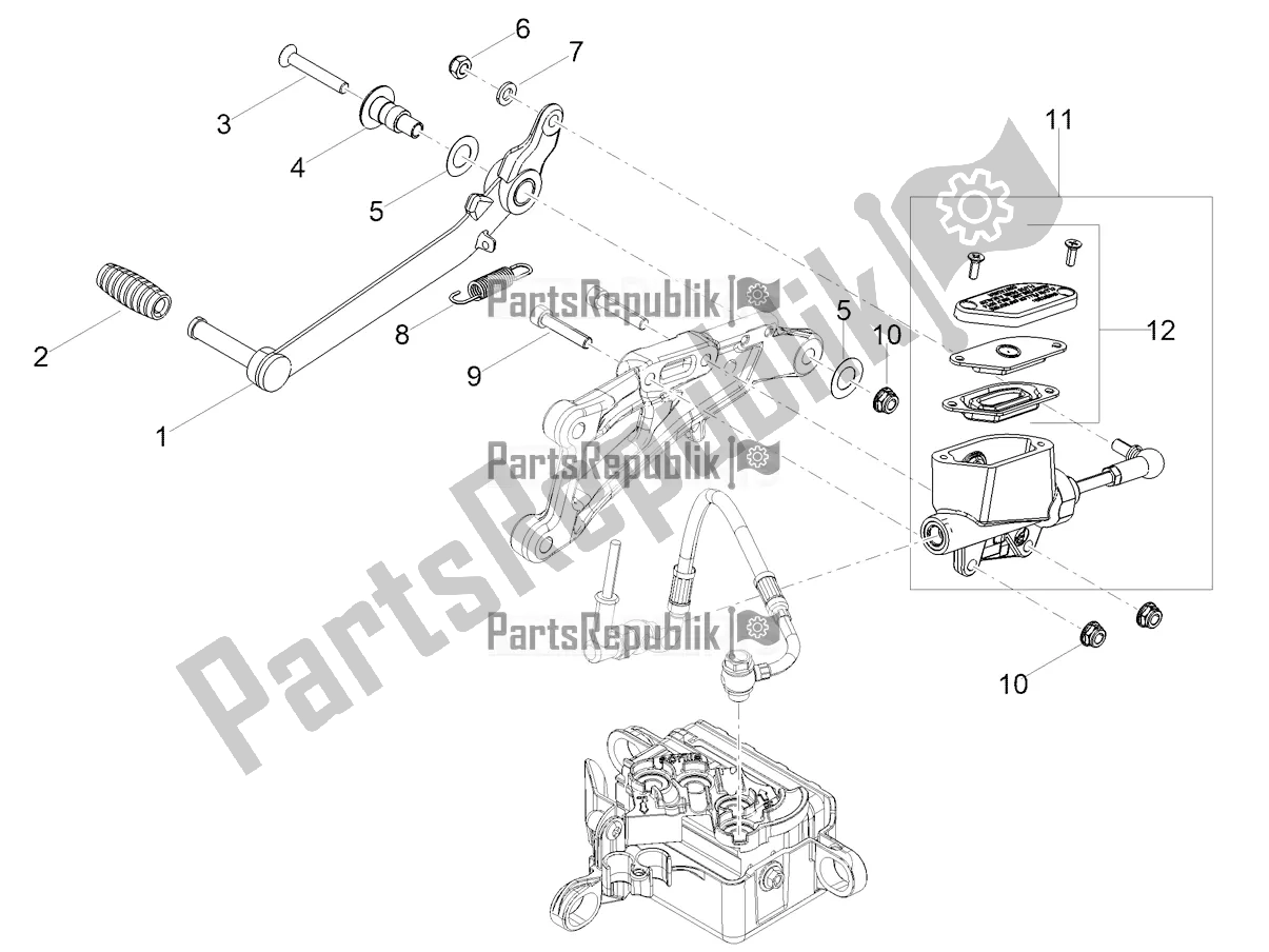 Alle onderdelen voor de Achterste Hoofdcilinder van de Aprilia RS 125 4T ABS 2021