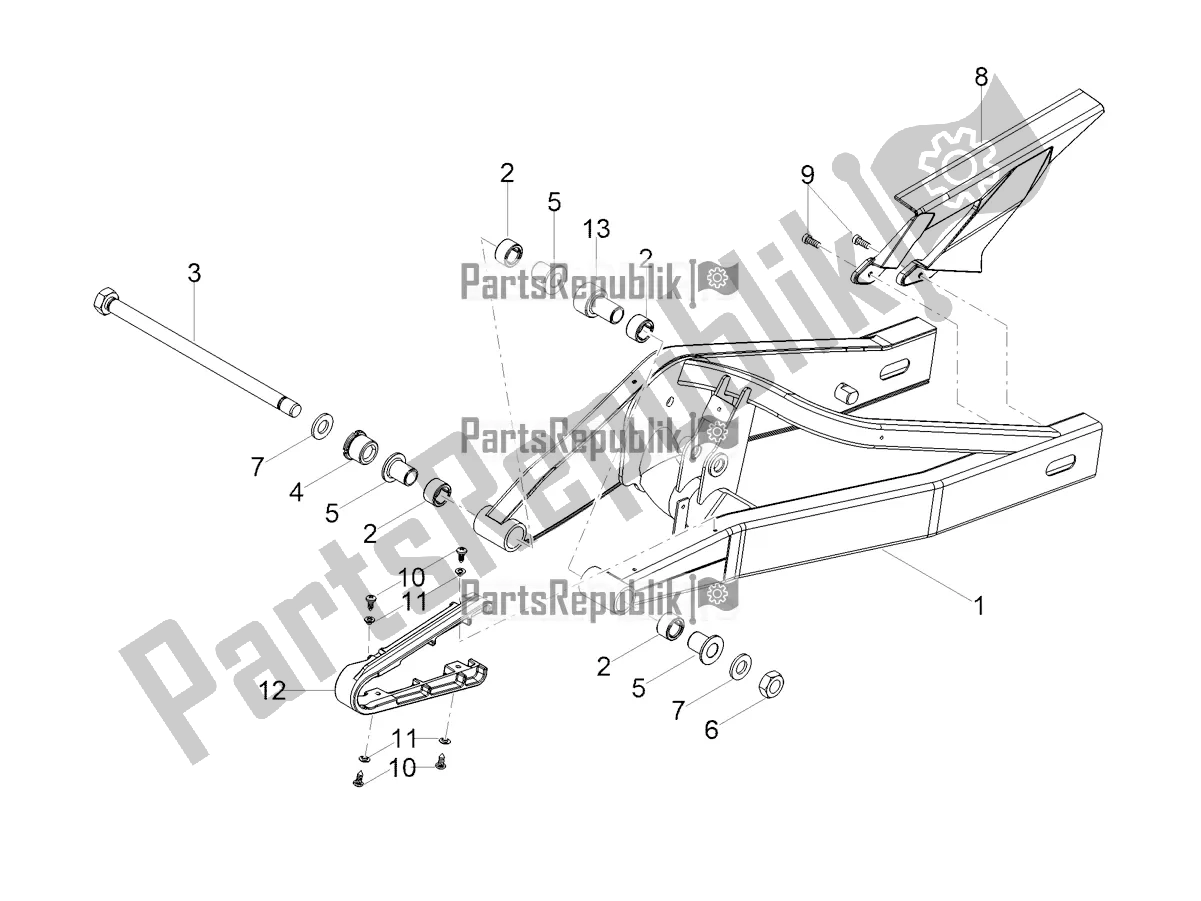Alle onderdelen voor de Zwenkarm van de Aprilia RS 125 4T ABS 2021