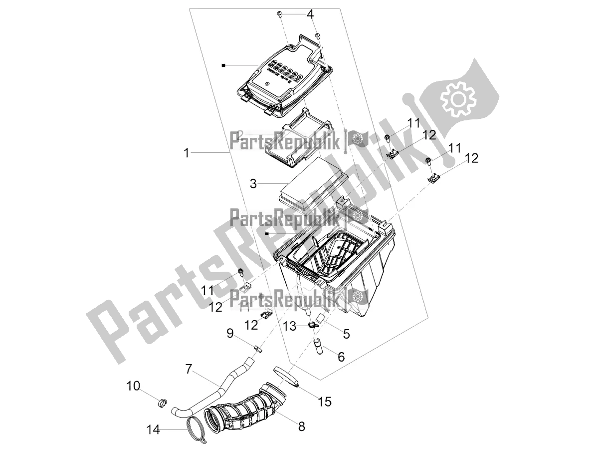 Todas as partes de Caixa De Ar do Aprilia RS 125 4T ABS 2022
