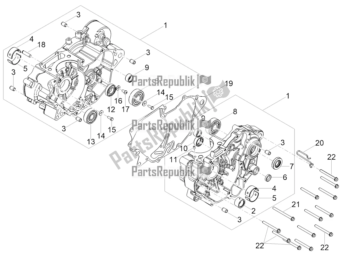 All parts for the Crankcases I of the Aprilia RS 125 4T ABS 2022
