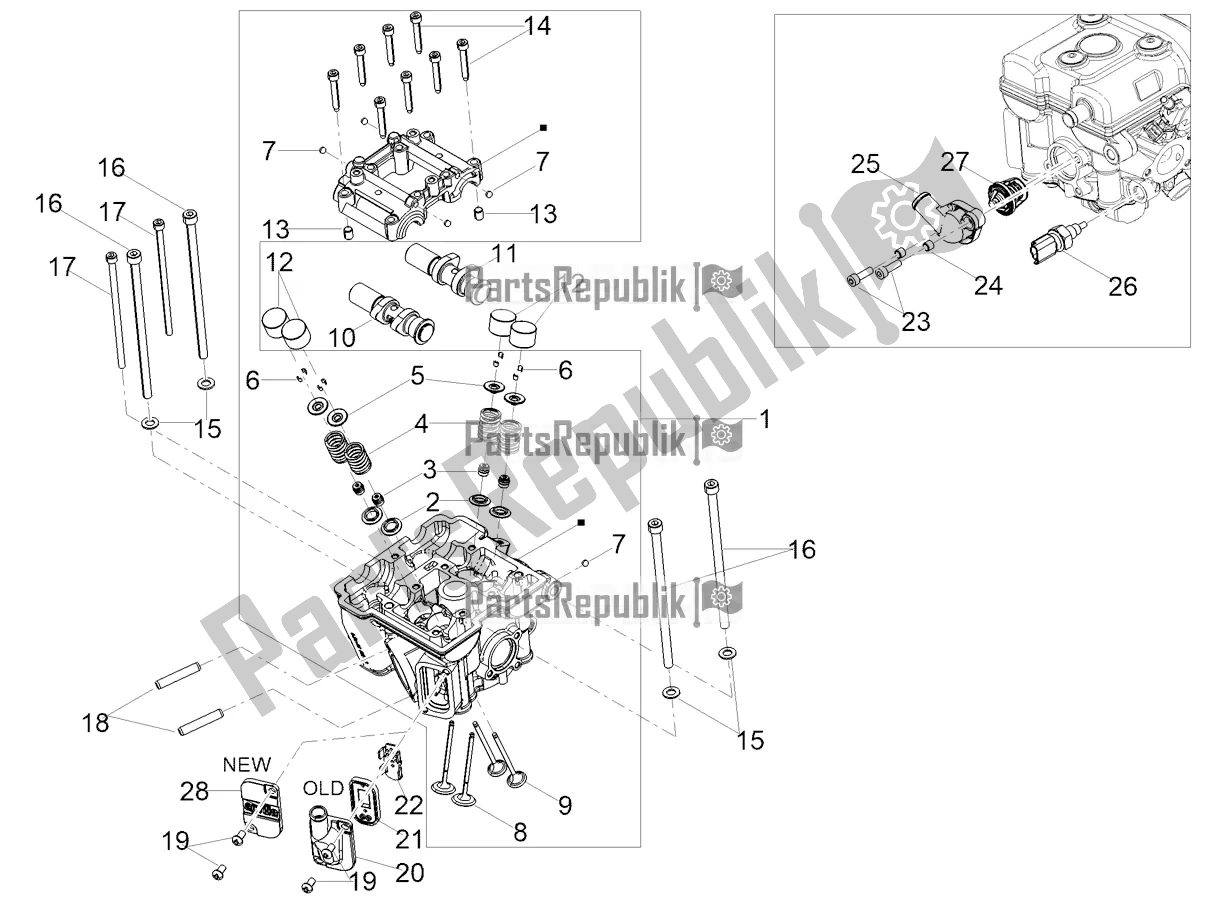 Todas as partes de Cabeça Do Cilindro - Válvulas do Aprilia RS 125 4T ABS 2022