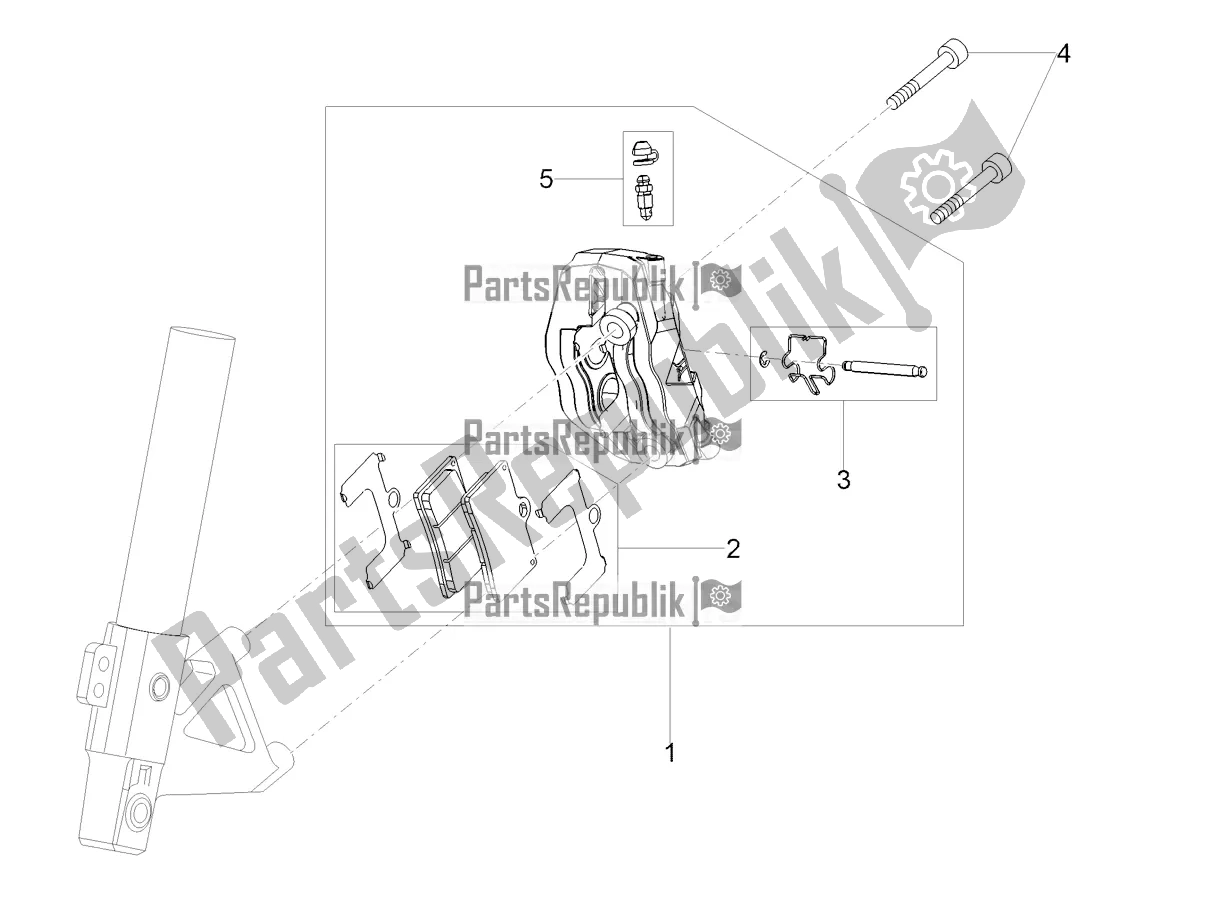 Todas as partes de Pinça De Freio Dianteiro do Aprilia RS 125 4T ABS 2022