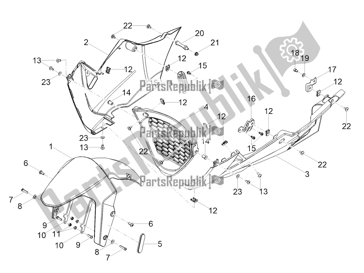 Alle Teile für das Vordere Kotflügelsäule des Aprilia RS 125 4T ABS 2022