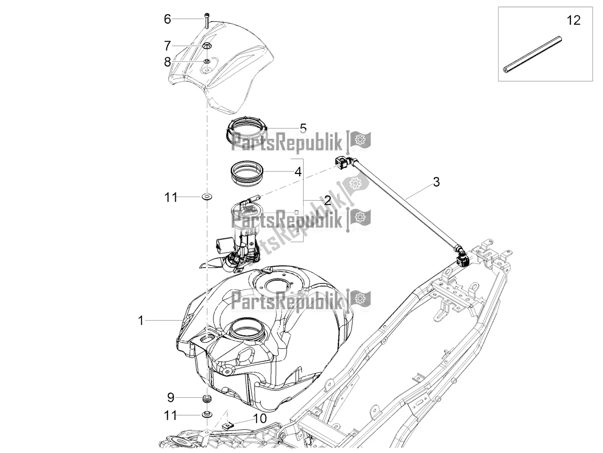 Todas as partes de Tanque De Combustível do Aprilia RS 125 4T ABS 2022