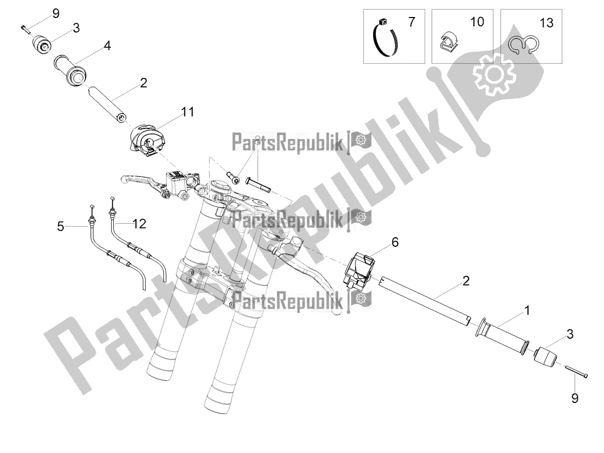 Todas as partes de Guiador - Controles do Aprilia RS 125 4T ABS 2022