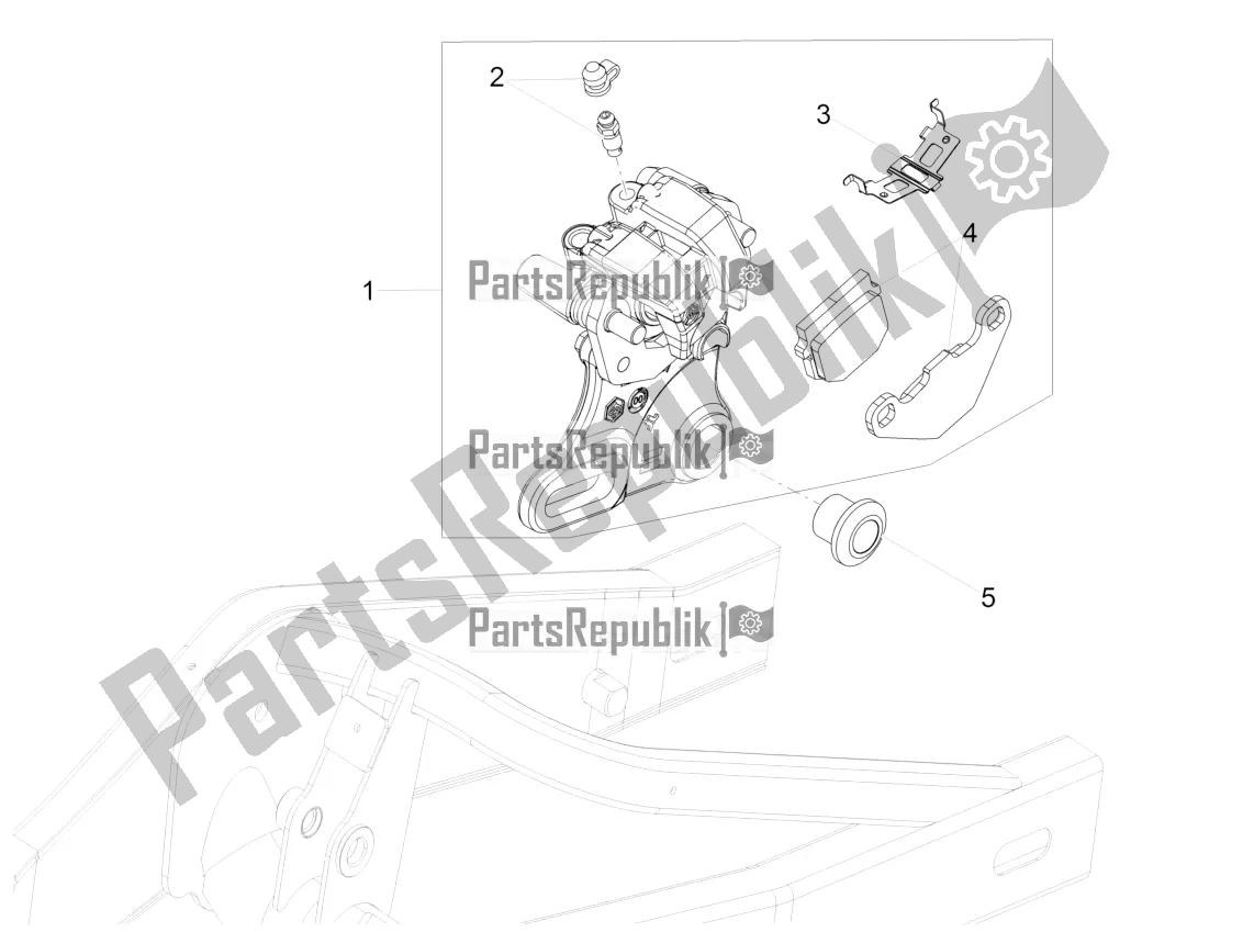 All parts for the Rear Brake Caliper of the Aprilia RS 125 4T ABS 2022