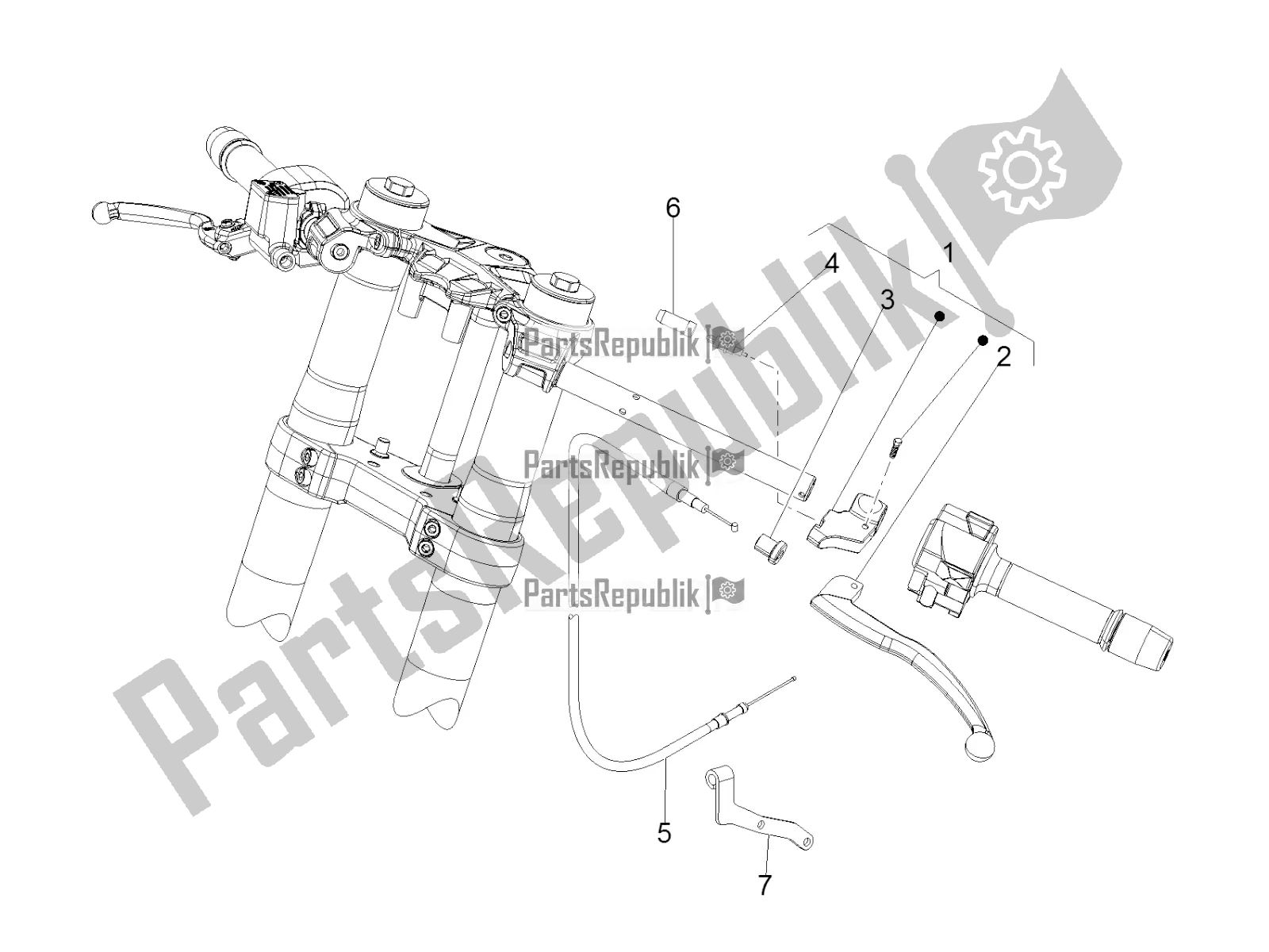 Todas as partes de Controle De Embreagem do Aprilia RS 125 4T ABS Replica 2019