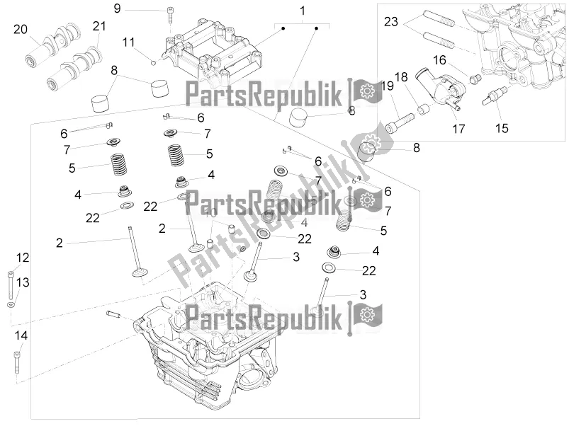 Alle onderdelen voor de Cilinderkop - Kleppen van de Aprilia RS 125 4T ABS Replica 2019