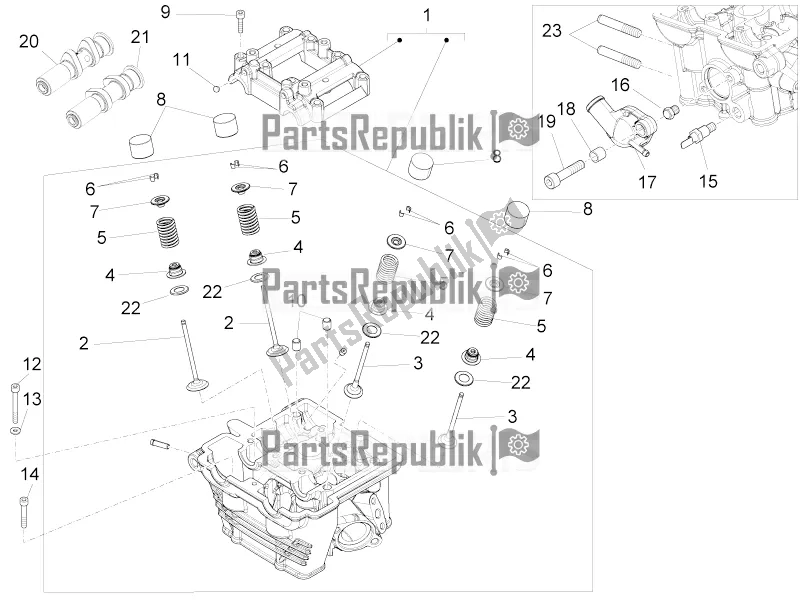 All parts for the Cylinder Head - Valves of the Aprilia RS 125 4T ABS Replica 2019