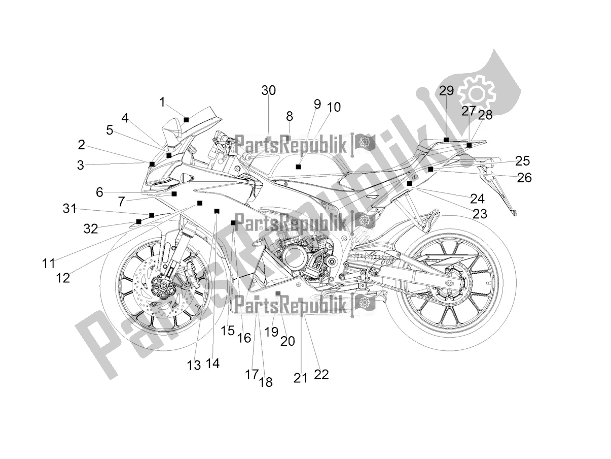 Alle Teile für das Abziehbild des Aprilia RS 125 4T ABS Replica 2019