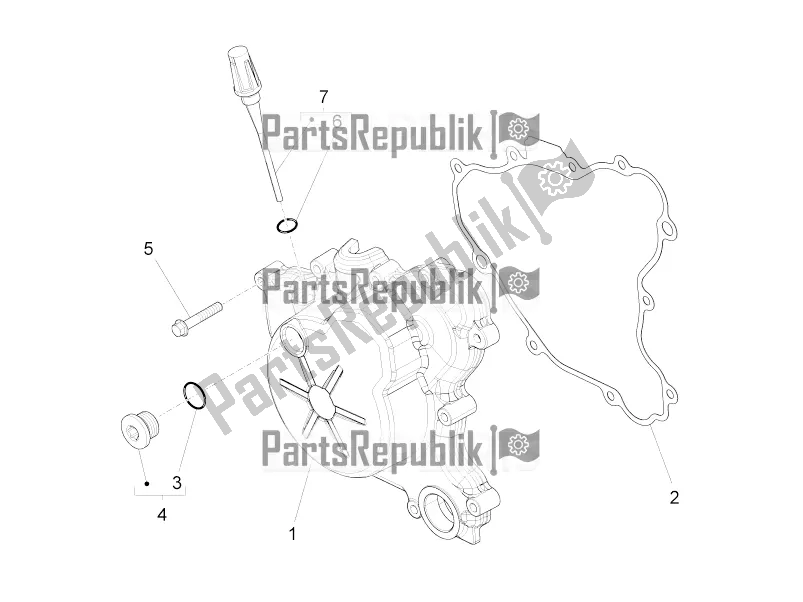 All parts for the Flywheel Cover of the Aprilia RS 125 4T ABS Replica 2019