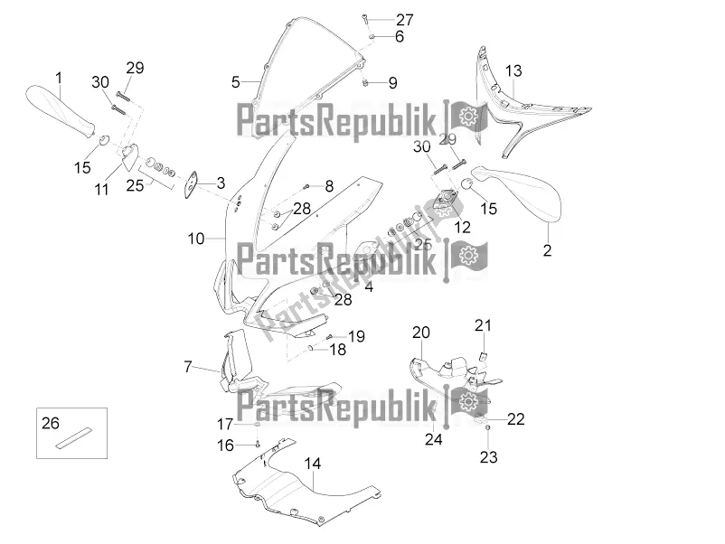 Todas las partes para Carenado Delantero de Aprilia RS 125 4T ABS Replica 2019