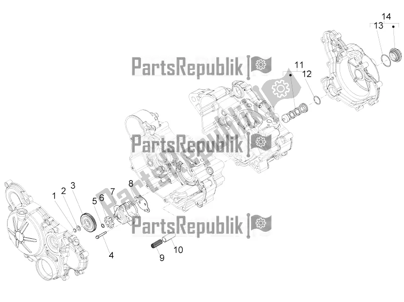 All parts for the Oil Pump of the Aprilia RS 125 4T ABS Replica 2019