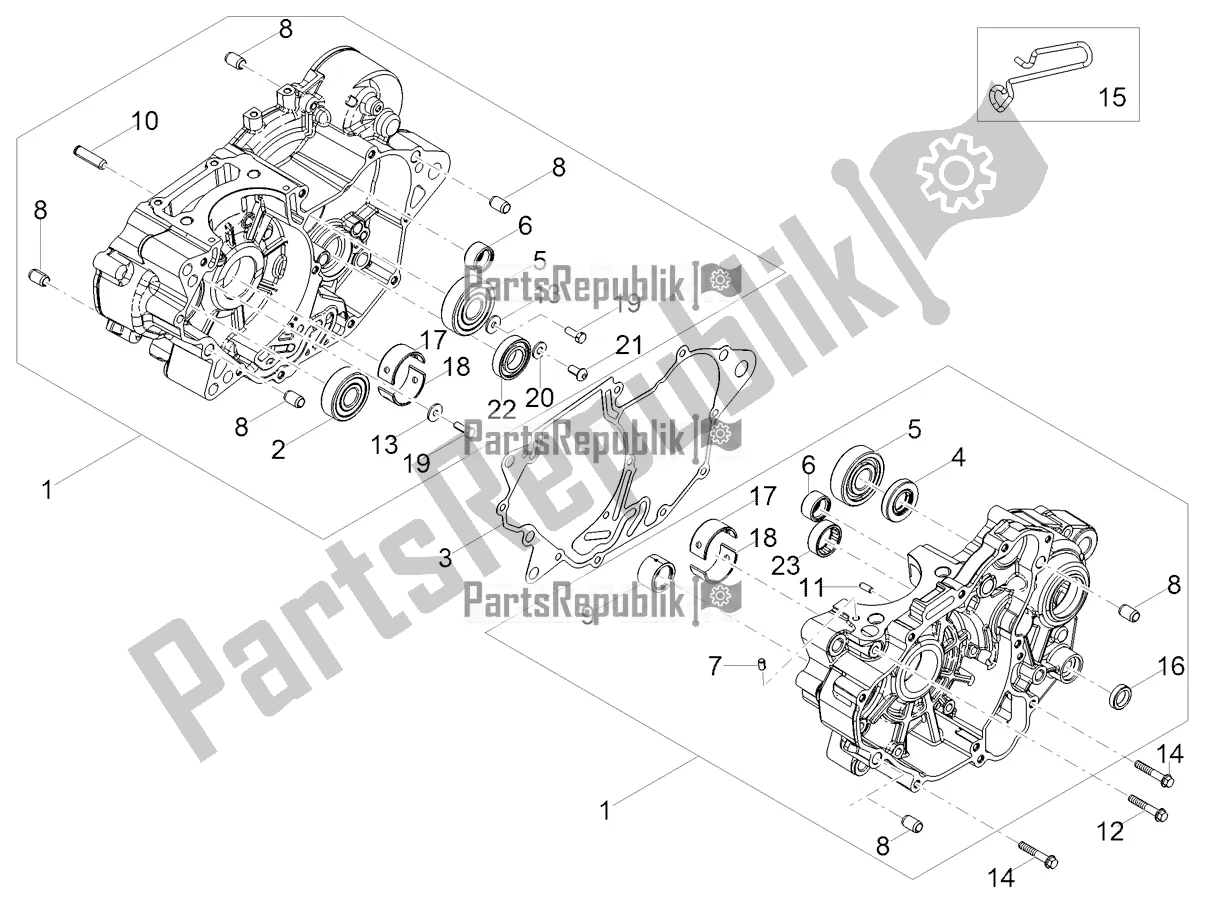Alle Teile für das Kurbelgehäuse I des Aprilia RS 125 4T ABS Replica 2020
