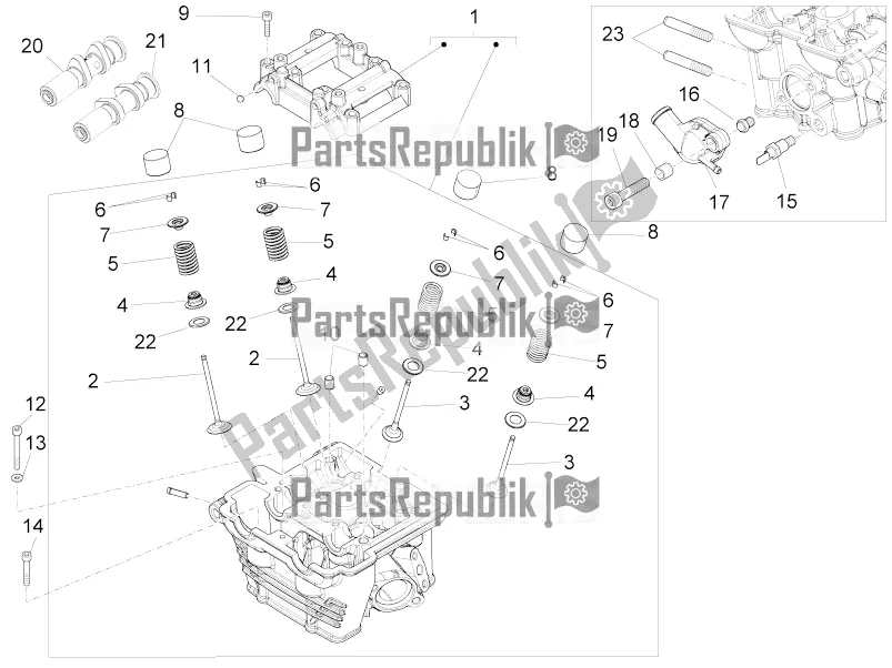 Alle onderdelen voor de Cilinderkop - Kleppen van de Aprilia RS 125 4T ABS Replica 2020