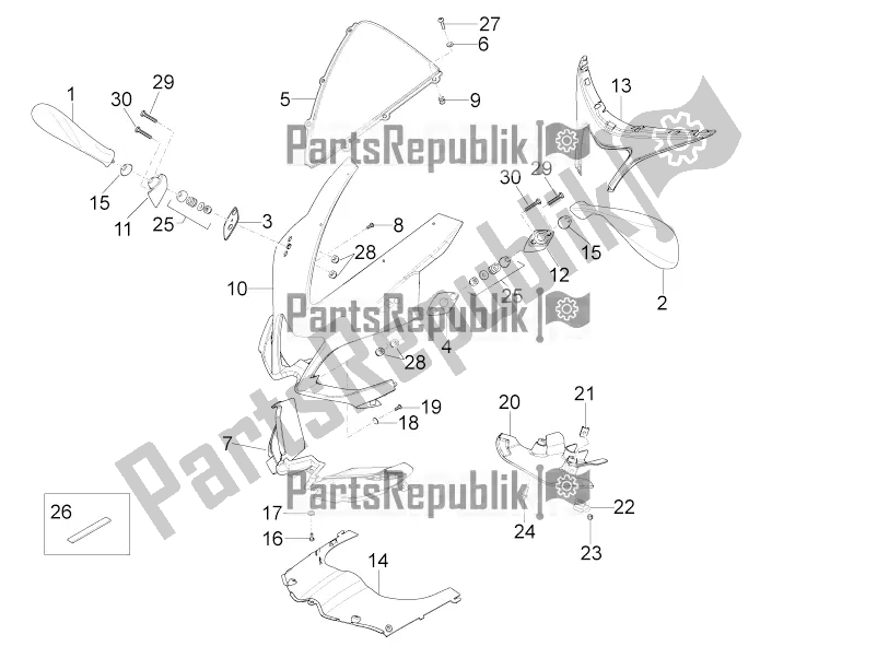 All parts for the Front Fairing of the Aprilia RS 125 4T ABS Replica 2020