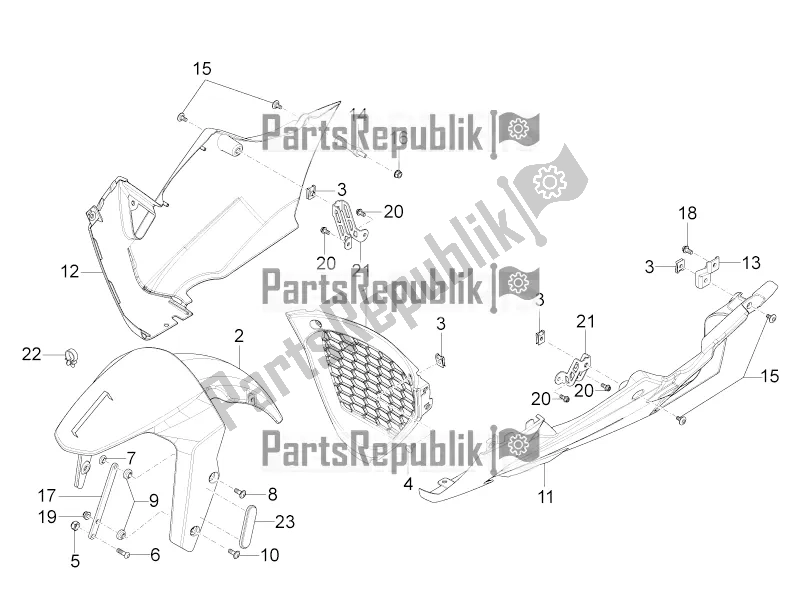 Tutte le parti per il Parafango Anteriore-colonna del Aprilia RS 125 4T ABS Replica 2020