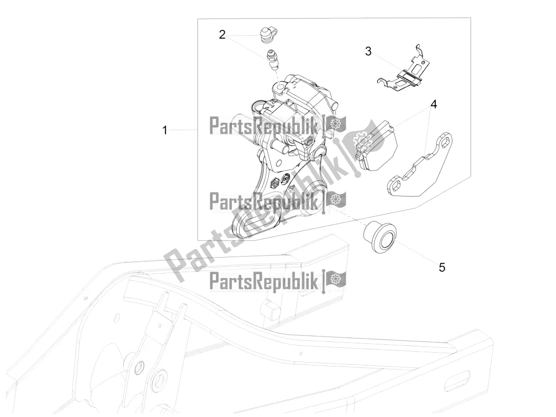 Alle onderdelen voor de Achter Remklauw van de Aprilia RS 125 4T ABS Replica 2020