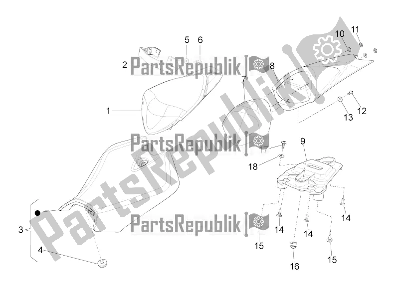 Todas as partes de Selim do Aprilia RS 125 4T ABS Replica 2020