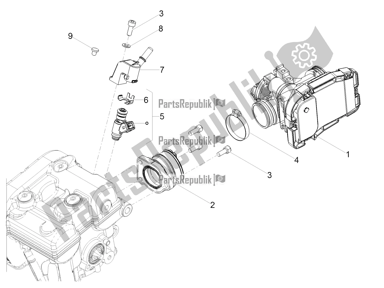Alle Teile für das Drosselklappengehäuse des Aprilia RS 125 4T ABS Replica 2020