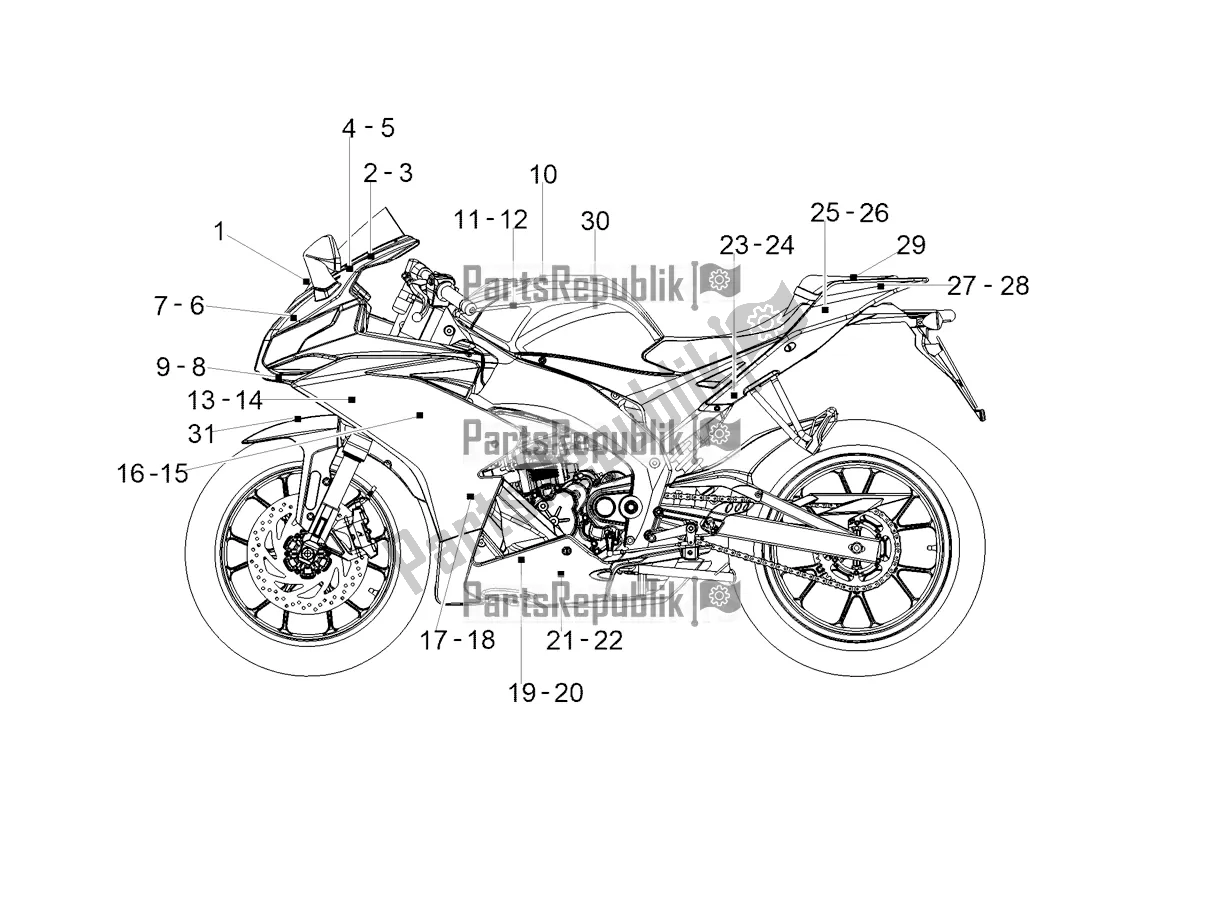 Tutte le parti per il Decalcomania del Aprilia RS 125 4T ABS Replica 2021