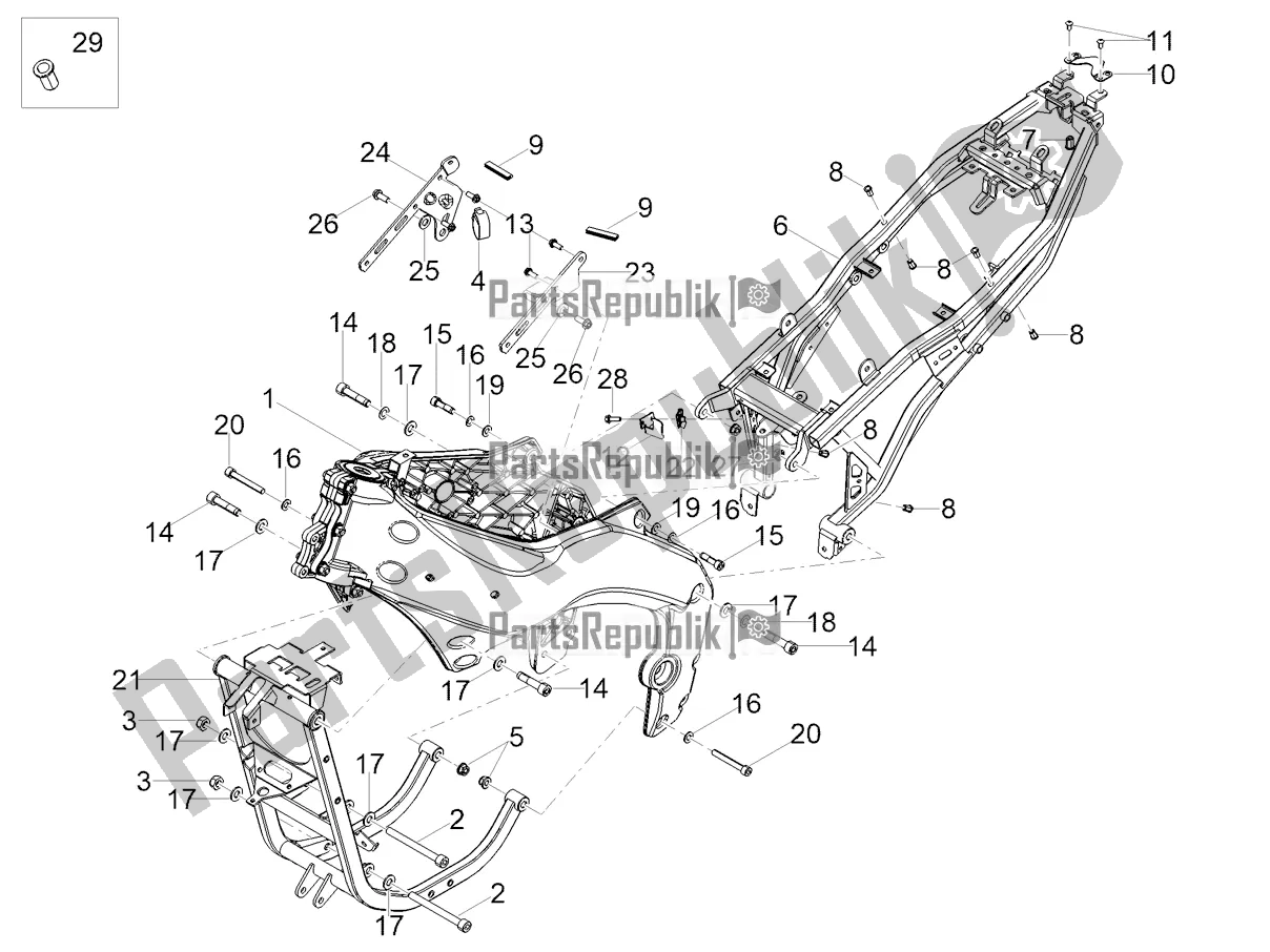 All parts for the Frame of the Aprilia RS 125 4T ABS Replica 2021