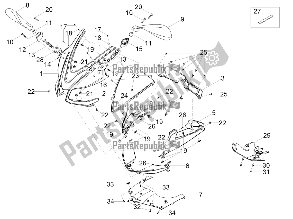 Toutes les pièces pour le Carénage Avant du Aprilia RS 125 4T ABS Replica 2021