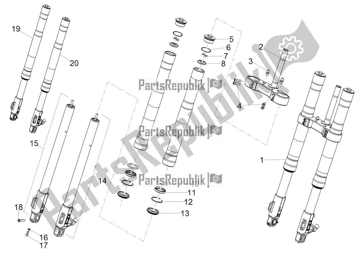 Toutes les pièces pour le Fourche Avant Ming Xing du Aprilia RS 125 4T ABS Replica 2021