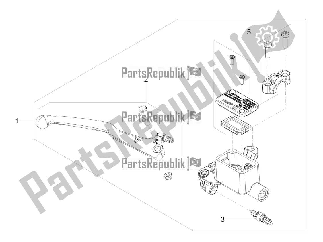 Alle onderdelen voor de Voorste Hoofdcilinder van de Aprilia RS 125 4T ABS Replica 2021