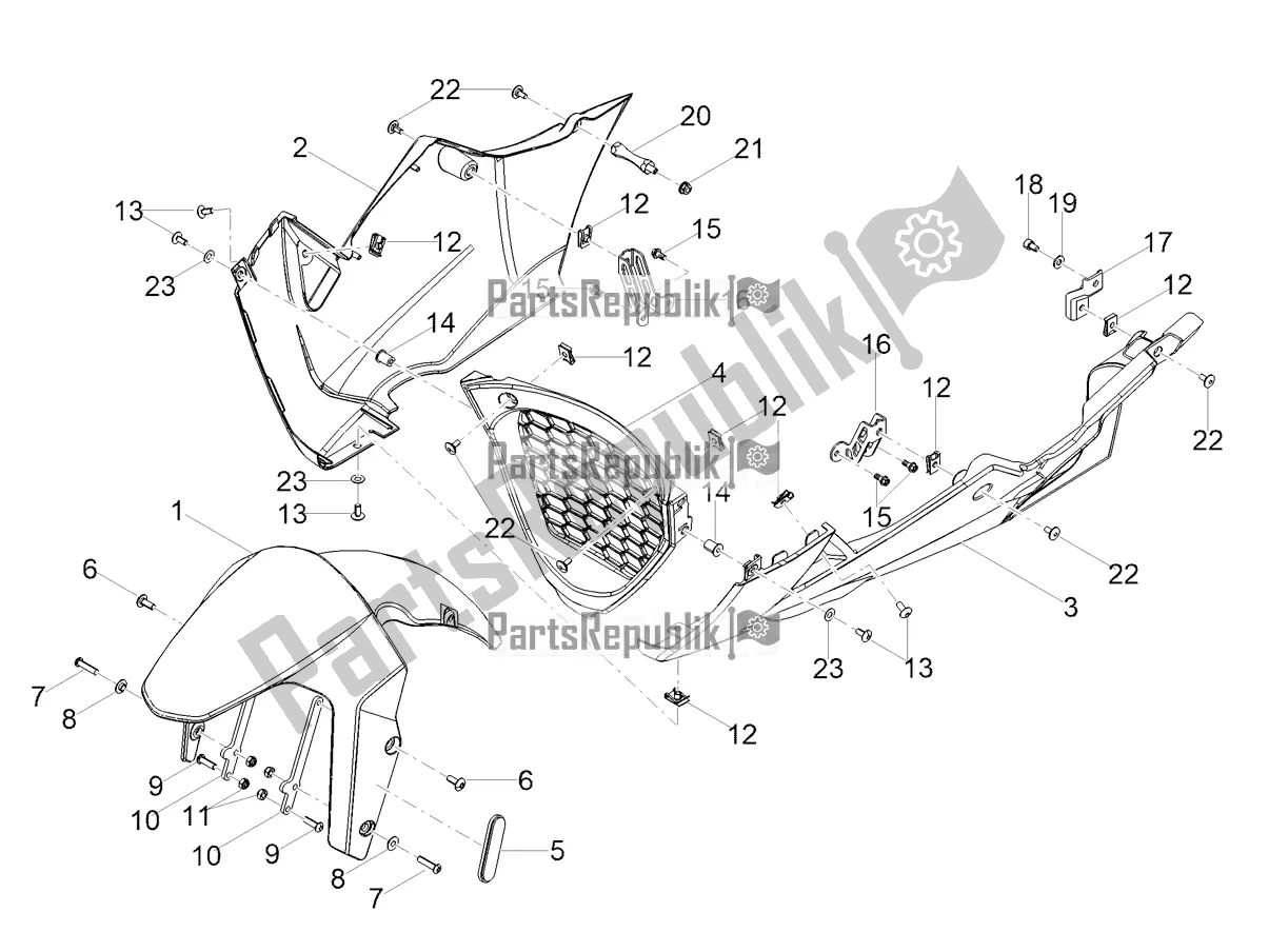 Alle Teile für das Vordere Kotflügelsäule des Aprilia RS 125 4T ABS Replica 2021