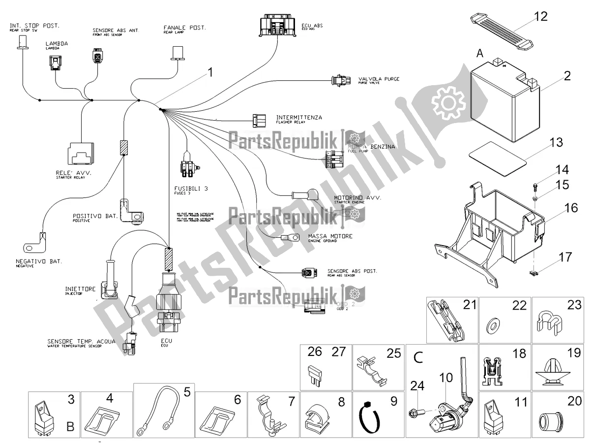 All parts for the Rear Electrical System of the Aprilia RS 125 4T ABS Replica 2021