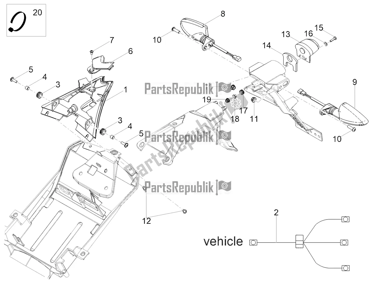 Toutes les pièces pour le Feux Arrière du Aprilia RS 125 4T ABS Replica 2021