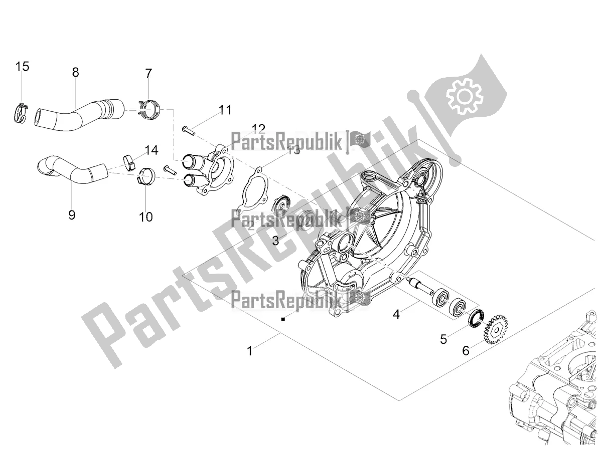 Todas as partes de Bomba De água do Aprilia RS 125 4T ABS Replica 2021