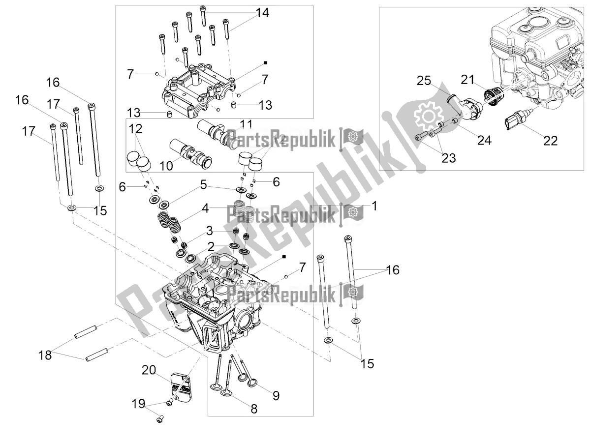 Todas as partes de Cabeça Do Cilindro - Válvulas do Aprilia RS 125 4T ABS Replica 2022