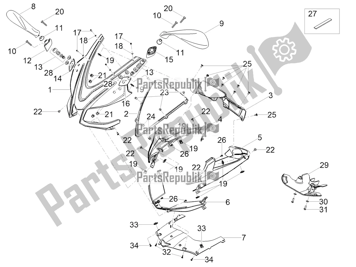 Toutes les pièces pour le Carénage Avant du Aprilia RS 125 4T ABS Replica 2022