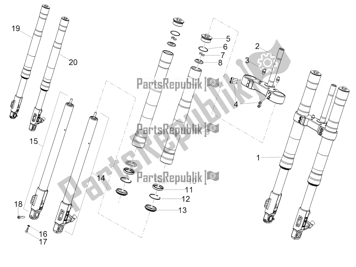 Todas las partes para Horquilla Delantera Ming Xing de Aprilia RS 125 4T ABS Replica 2022