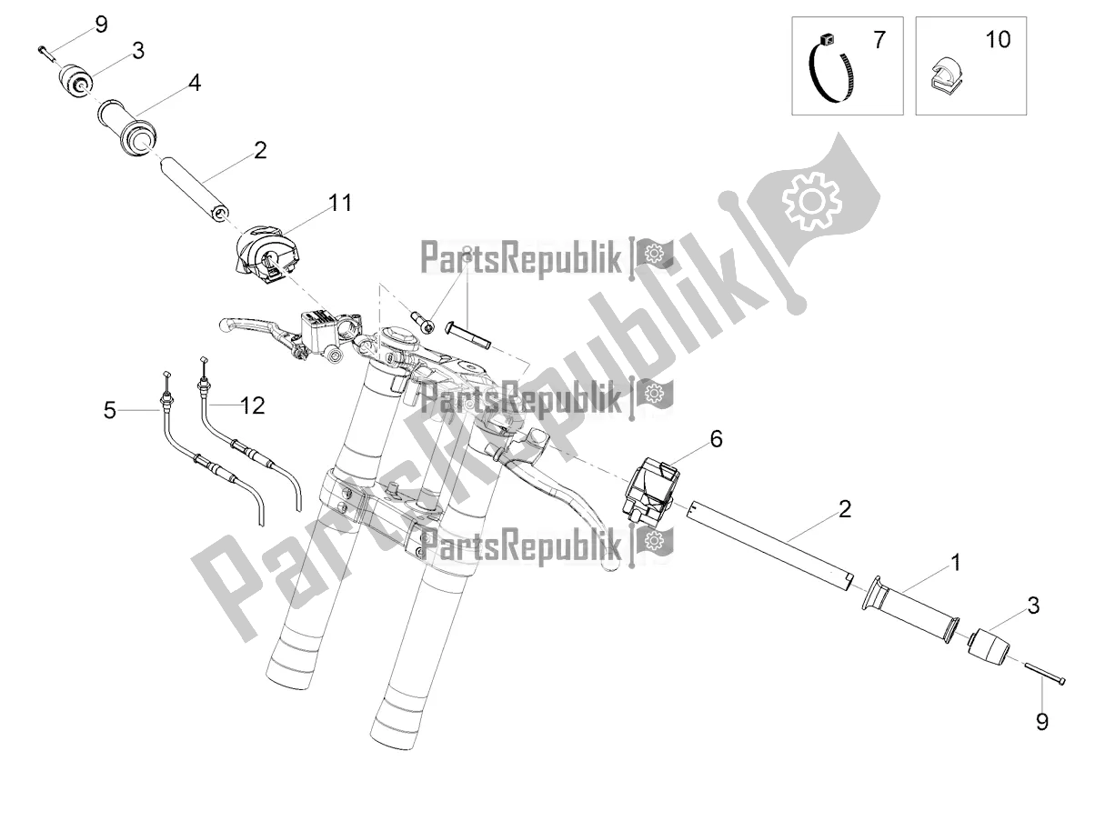 Todas as partes de Guiador - Controles do Aprilia RS 125 4T ABS Replica 2022