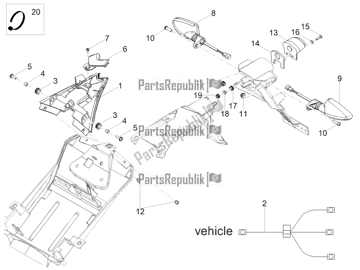 Alle onderdelen voor de Achterlichten van de Aprilia RS 125 4T ABS Replica 2022