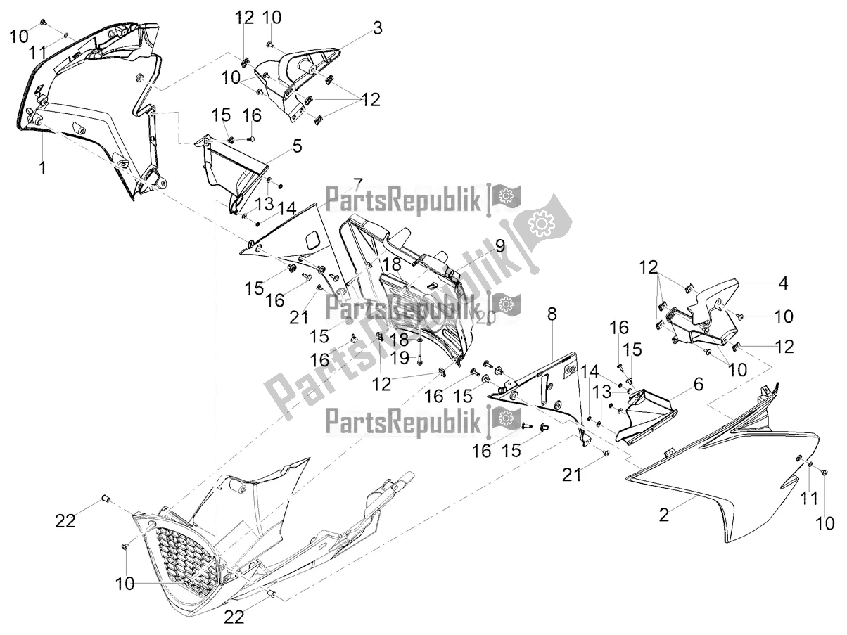 Toutes les pièces pour le Carénage Latéral du Aprilia RS 125 4T ABS Replica 2022