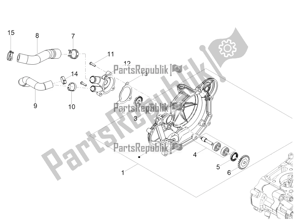 Alle onderdelen voor de Waterpomp van de Aprilia RS 125 4T ABS Replica 2022