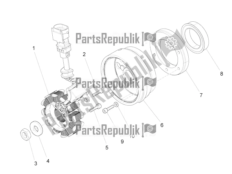 All parts for the Cdi Magneto Assy / Ignition Unit of the Aprilia RS 125 4T ABS Replica Apac 2021