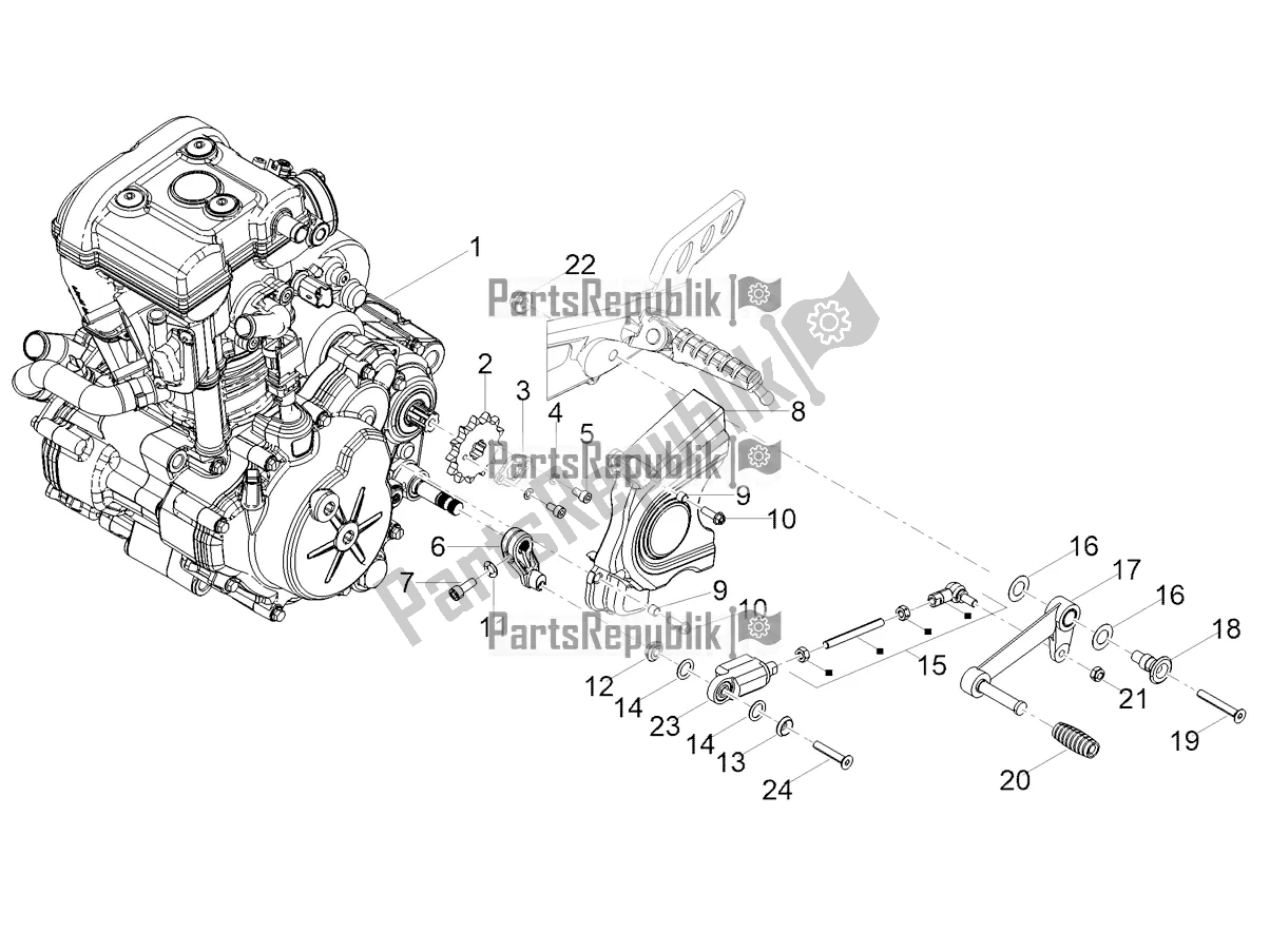 All parts for the Engine-completing Part-lever of the Aprilia RS 125 4T ABS Replica Apac 2021