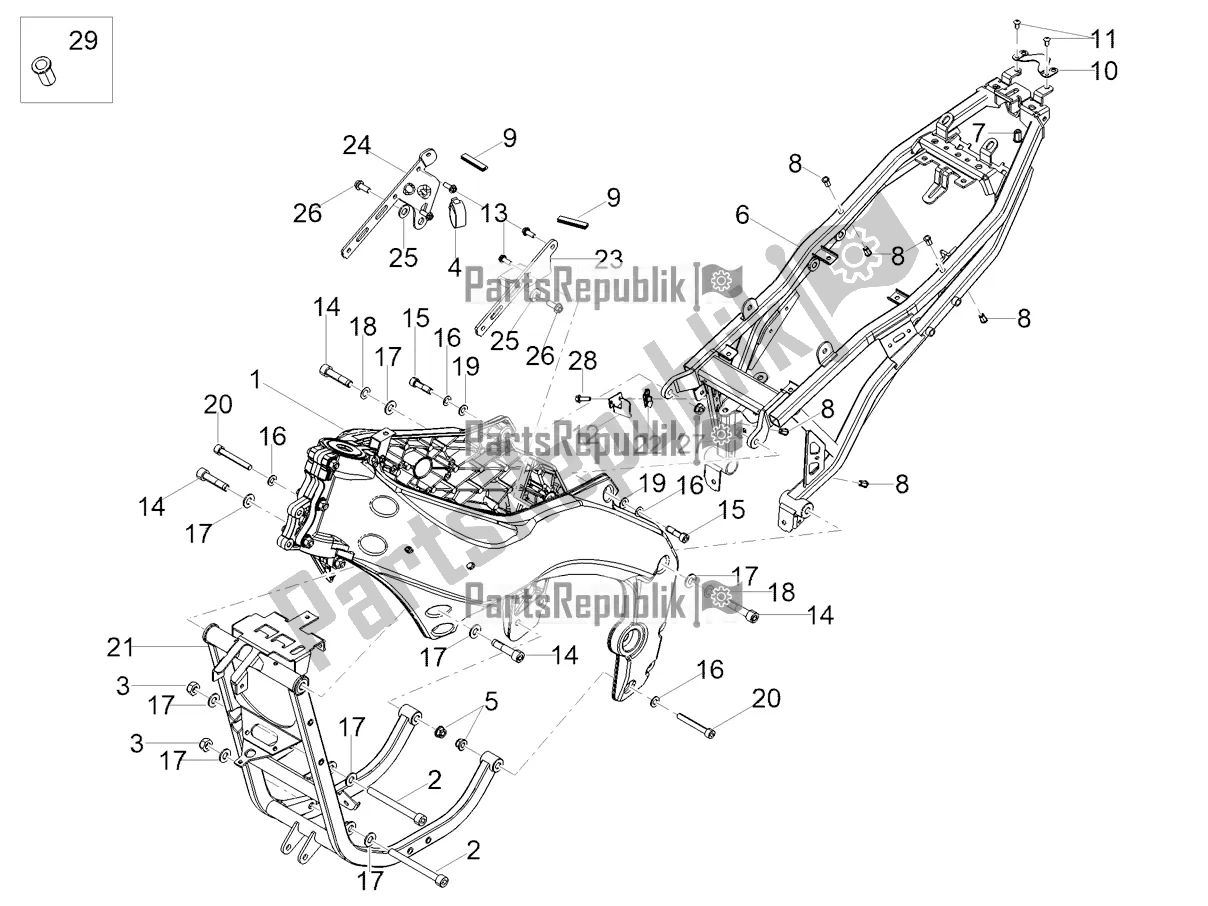 Alle onderdelen voor de Kader van de Aprilia RS 125 4T ABS Replica Apac 2021