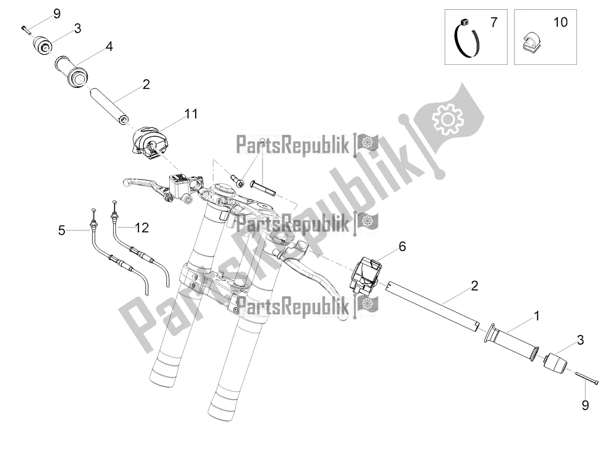 Todas as partes de Guiador - Controles do Aprilia RS 125 4T ABS Replica Apac 2021